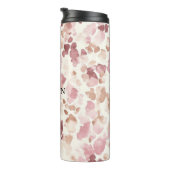 ピンククリームチョコレートブラウン抽象芸術ヒョウ動物 タンブラー (回転右)