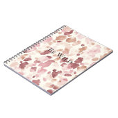 ピンククリームチョコレートブラウン抽象芸術ヒョウ動物 ノートブック (左側)