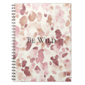 ピンククリームチョコレートブラウン抽象芸術ヒョウ動物 ノートブック (正面)