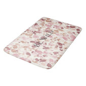 ピンククリームチョコレートブラウン抽象芸術ヒョウ動物 バスマット (アングル)