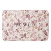 ピンククリームチョコレートブラウン抽象芸術ヒョウ動物 バスマット (正面)