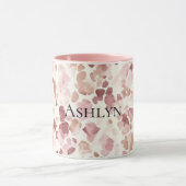 ピンククリームチョコレートブラウン抽象芸術ヒョウ動物 マグカップ (中央)