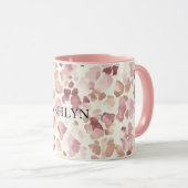 ピンククリームチョコレートブラウン抽象芸術ヒョウ動物 マグカップ (正面右)