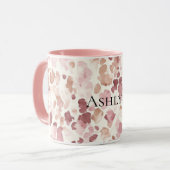 ピンククリームチョコレートブラウン抽象芸術ヒョウ動物 マグカップ (正面左)