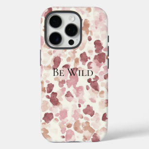 ピンククリームチョコレートブラウン抽象芸術ヒョウ動物 iPhone 16 PROケース