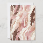 ピンククリームチョコレートブラウン抽象芸術ベビーシャワー 招待状 (裏面)