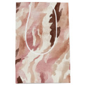 ピンククリームチョコレートブラウン抽象芸術誕生日 ミディアムペーパーバッグ (正面)