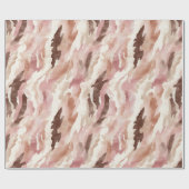 ピンククリームチョコレートブラウン抽象芸術誕生日 ラッピングペーパー (フラット)