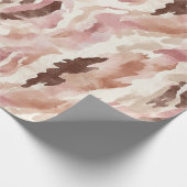 ピンククリームチョコレートブラウン抽象芸術誕生日 ラッピングペーパー (角)