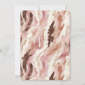 ピンククリームチョコレートブラウン抽象芸術誕生日 招待状 (裏面)