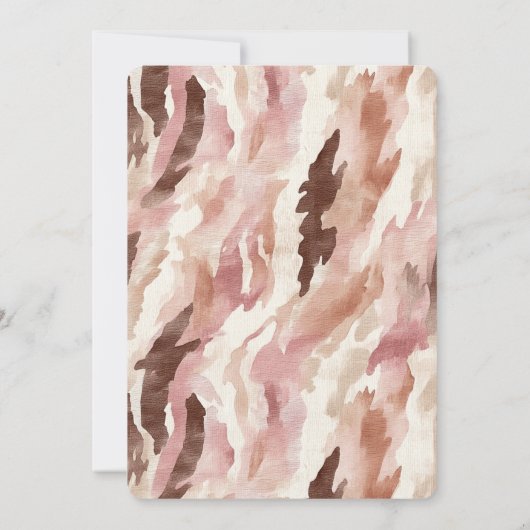 ピンククリームチョコレートブラウン抽象芸術誕生日 招待状 (裏面)
