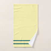 ピンククリームティール(緑がかった色)ブラウンジオメトリックストライプス バスタオルセット (ハンドタオル)