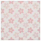 ピンククリームデイジー花レトロ模様 ファブリック (見本)