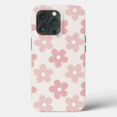 ピンククリームデイジー花レトロ模様 Case-Mate iPhoneケース (裏面)