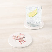 ピンククリームハートリボン コースター (側面)