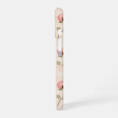 ピンククリームバラの華やかな花柄 iPhone 16ケース (左側面)