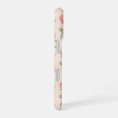 ピンククリームバラの華やかな花柄 iPhone 16ケース (右側面)