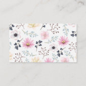 ピンククリームフローラオンホワイト母ヘルパー コーリングカード (裏面)