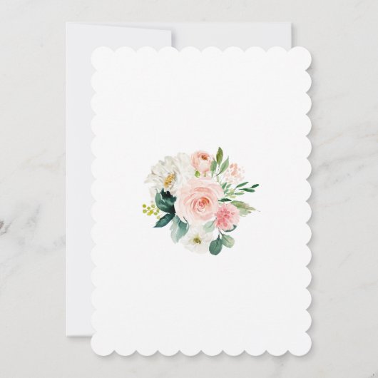 ピンククリームフローラ幾何学最初の聖域 招待状 (裏面)