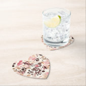 ピンククリームブラウンヒョウ誕生日 ペーパーコースター (インサイチュ)