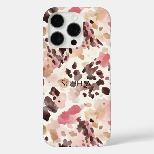ピンククリームブラウンレオパード Case-Mate iPhoneケース (裏面)