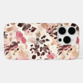 ピンククリームブラウンレオパード Case-Mate iPhoneケース (裏面 (横))