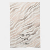 ピンククリームベージュゼブラアニマルプリント キッチンタオル (縦)