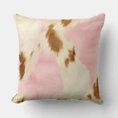 ピンククリームホワイトブラウンコウィド クッション (正面)