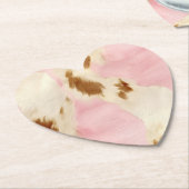 ピンククリームホワイトブラウンコウィド ペーパーコースター (アングル)