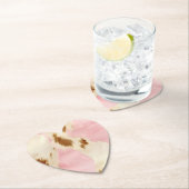 ピンククリームホワイトブラウンコウィド ペーパーコースター (インサイチュ)