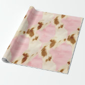 ピンククリームホワイトブラウンコウィド ラッピングペーパー (アンロールド)
