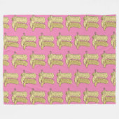 ピンククリーム女性のカーボーイカウボーイブーツ フリースブランケット (正面(横))