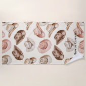 ピンククリーム女性のカーボーイハット ビーチタオル (正面)