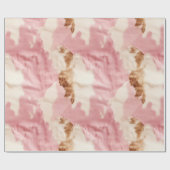 ピンククリーム白動物 ラッピングペーパー (フラット)