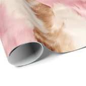 ピンククリーム白動物 ラッピングペーパー (ロールコーナー)