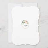 ピンククリーム結婚フローラの新しい日救付けの再試行 招待状 (裏面)