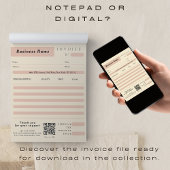 ピンククリーム請求書販売領収小規模企業 ノートパッド