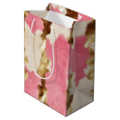 ピンククリーム金ゴールド牛革 ミディアムペーパーバッグ (裏面アングル)