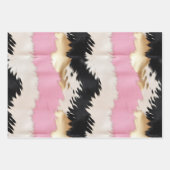 ピンククリーム金ゴールド牛革 ラッピングペーパーシート (正面3)