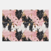 ピンククリーム金ゴールド牛革 ラッピングペーパーシート (正面2)