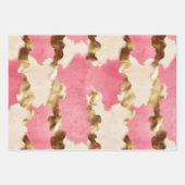 ピンククリーム金ゴールド牛革 ラッピングペーパーシート (正面)