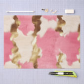 ピンククリーム金ゴールド牛革 薄葉紙 (クラフト)