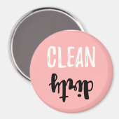 ピンククリーン汚い食洗機パステルブラシストローク マグネット (正面/裏面)