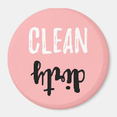 ピンククリーン汚い食洗機パステルブラシストローク マグネット (正面)