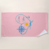 ピンククルーズビベス ビーチタオル (正面)