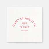 ピンククレストキャンプテーマバチェロレッテ スタンダードカクテルナプキン (正面)