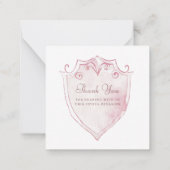 ピンククレストファーストコミューニオンミニサンキューカード ノートカード (裏面)