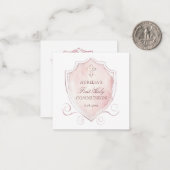 ピンククレストファーストコミューニオンミニサンキューカード ノートカード (正面/裏面インサイチュ)