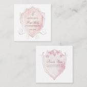 ピンククレストファーストコミューニオンミニサンキューカード ノートカード (正面/裏面)