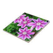 ピンククレマチスと野生オレガノ タイル (側面)